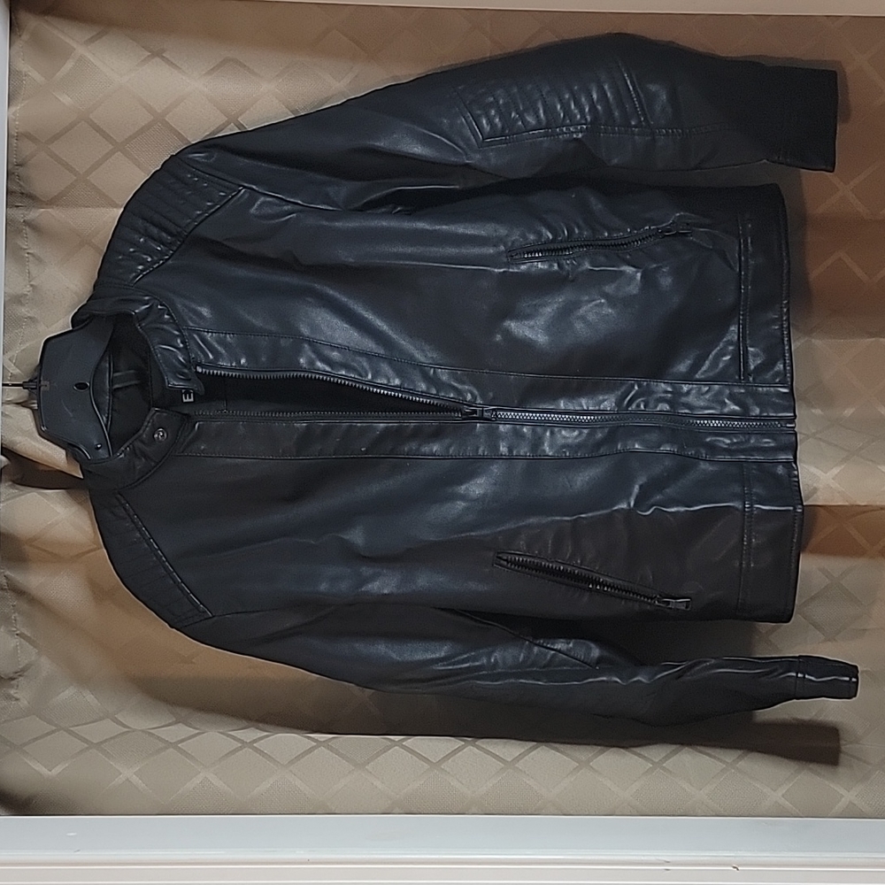 Black faux leather EXPRESS motorcycle jacket size M